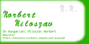 norbert miloszav business card